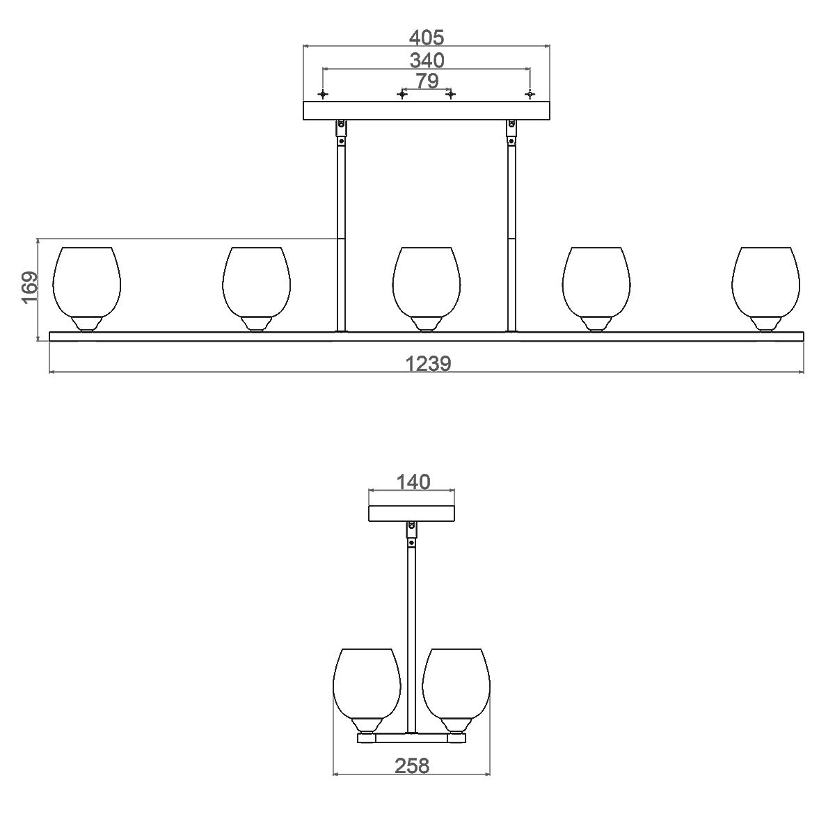 Rubin 10 - flammiger Insel - Kronleuchter - Poliertes Nickel - Elsteadlighting - FE - RUBIN - ISLE