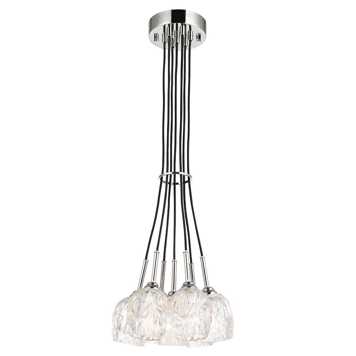 Ruby Cluster Chandelier with 7 Lights, Polished Nickel