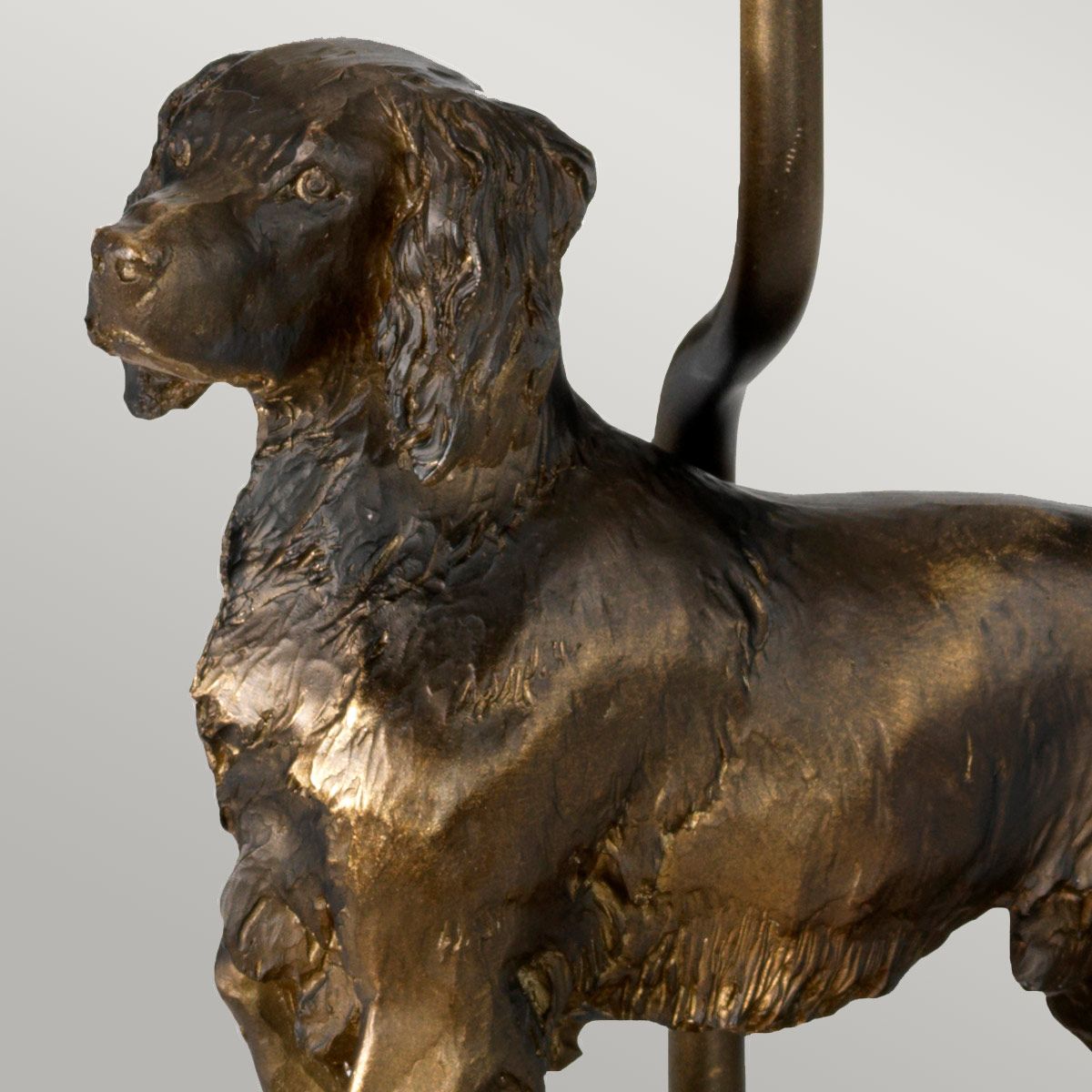 Rufus 1 - flammige Tischlampe mit ovalem Schirm, Bronzepatina mit natürlichem Schirm - Elsteadlighting - DL - RUFUS - TL