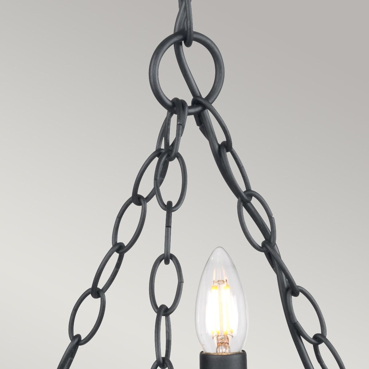 Saxon Kronleuchter mit 3 Lichtern, Schwarz - Elsteadlighting - SAX3 - BLK