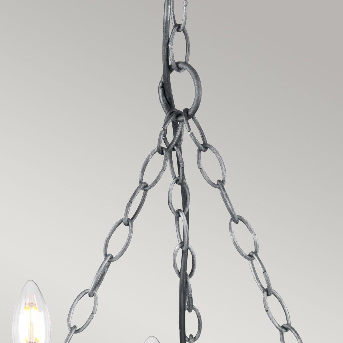 Saxon Kronleuchter mit 5 Lichtern, Schwarz/Silberpatina - Elsteadlighting - SAX5 - BLK - SIL