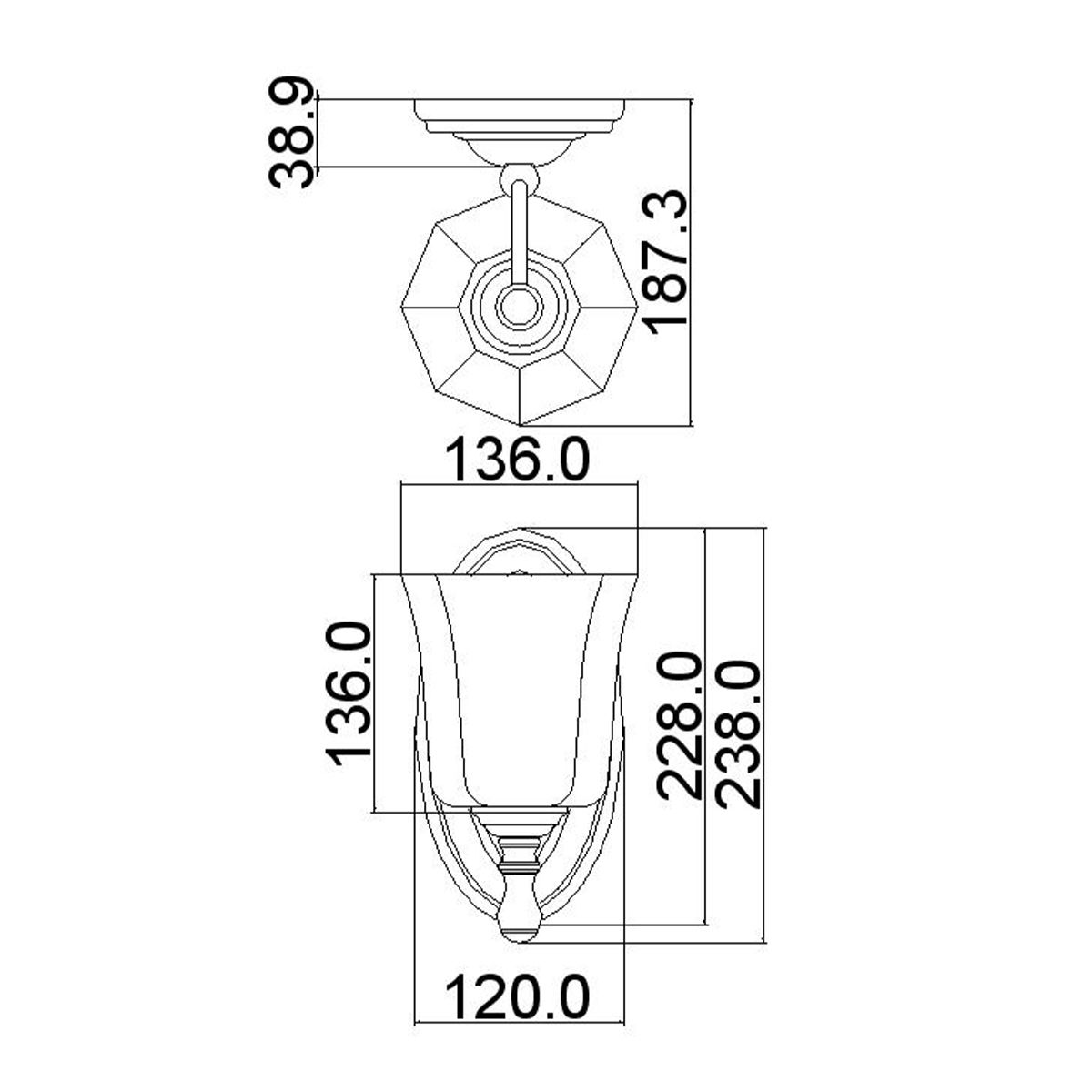 Shelly 1 - flammige Wandleuchte - Poliertes Chrom - Elsteadlighting - HK - SHELLY1 - BATH