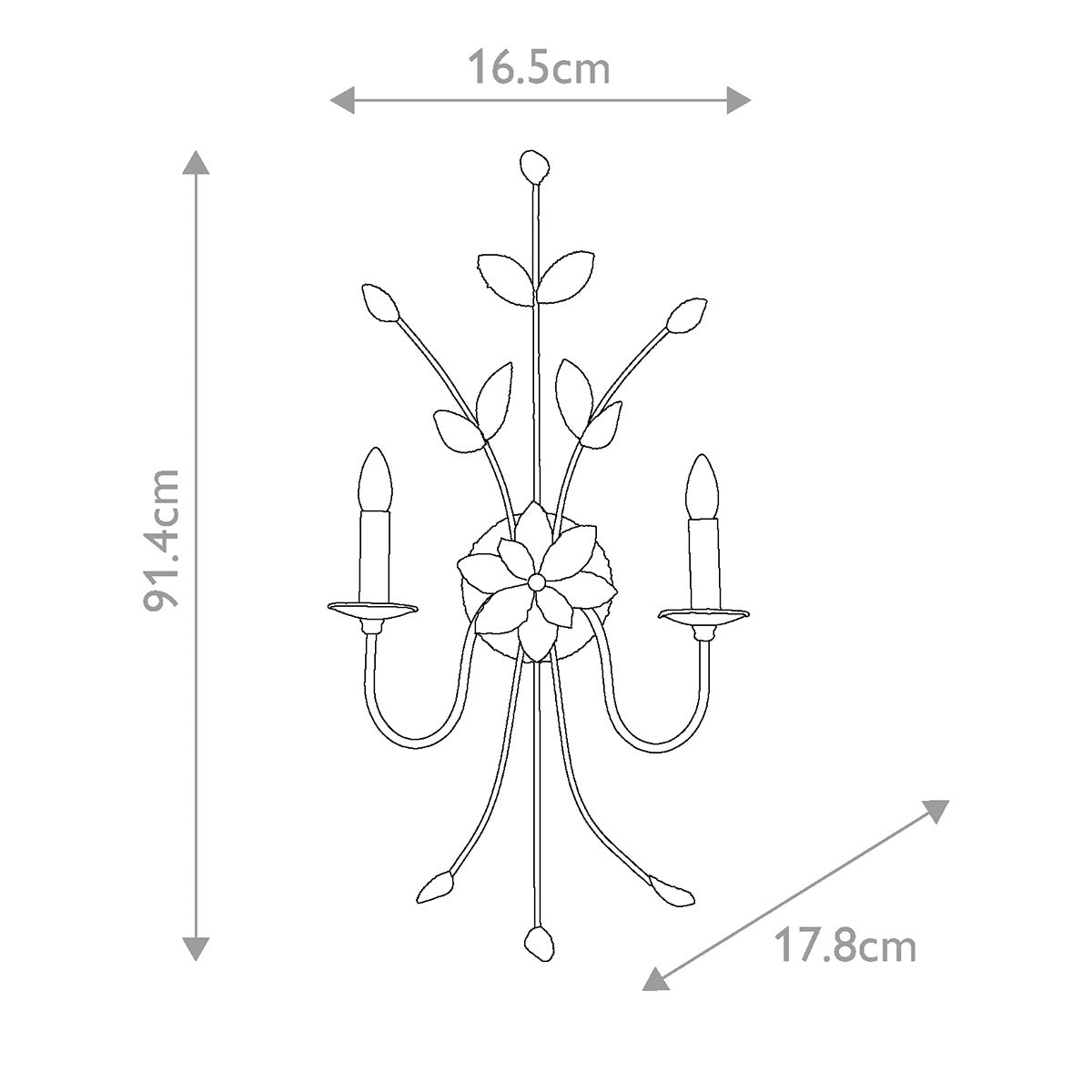 Simone 2 - flammige Wandleuchte - Rotguss und Gold - Elsteadlighting - FB - SIMONE2