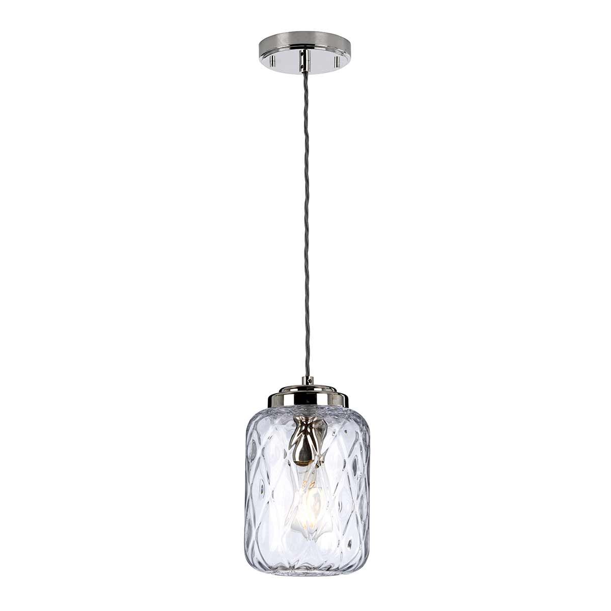 Sola 1 - flammige Pendelleuchte - Poliertes Nickel, Klarglas - Elsteadlighting - SOLA - P