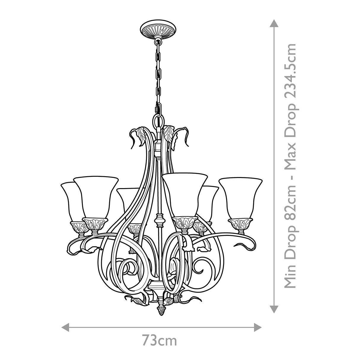 Sonoma Valley Kronleuchter mit 6 Lichtern, gealtertes Schildpatt - Elsteadlighting - FE - SONOMAVALLEY6