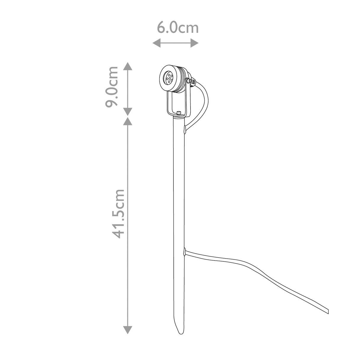 Spennymoor 1 x 12 - V - Scheinwerfer und Mast mit 1 m Kabel – eloxiertes Aluminium - Elsteadlighting - GZCC - SPENNYMOOR - 1P
