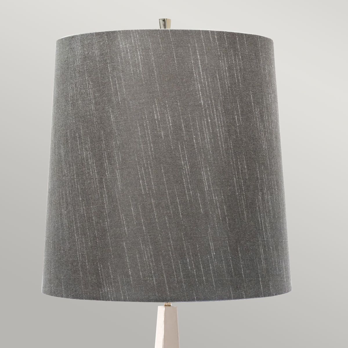 Stehlampe Ascent, 1-flammig, mit dunkelgrauem Schirm, Nickel poliert - Elsteadlighting - leuchtengrosshandel24