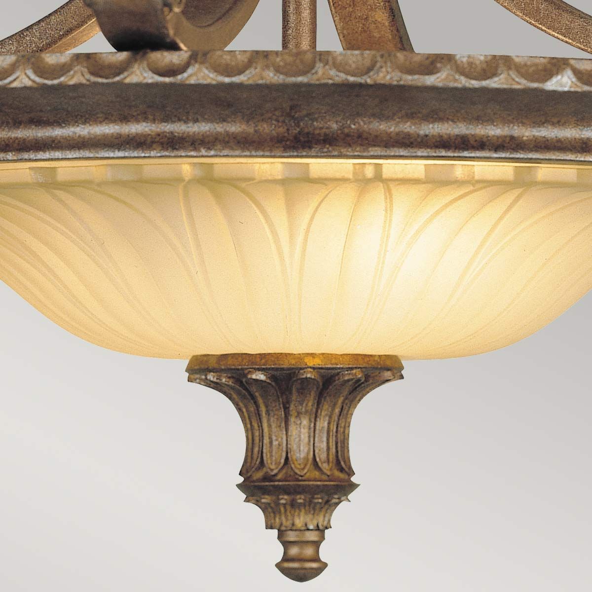 Stirling Castle 2-flammige Deckenleuchte, halbbündig, britische Bronze - Elsteadlighting - leuchtengrosshandel24