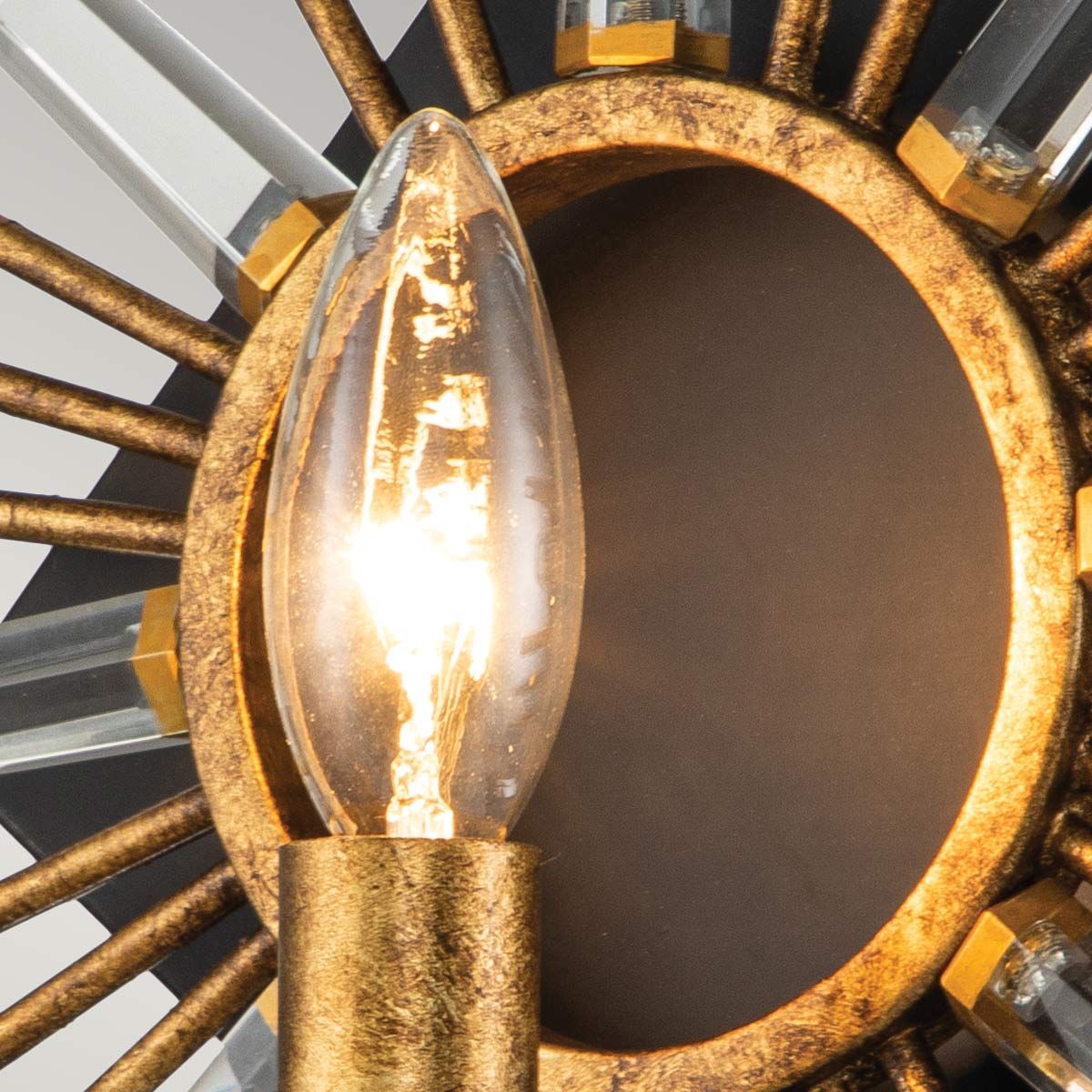 Sun King 1-flammige Wandleuchte - Blattgold - Elsteadlighting - leuchtengrosshandel24