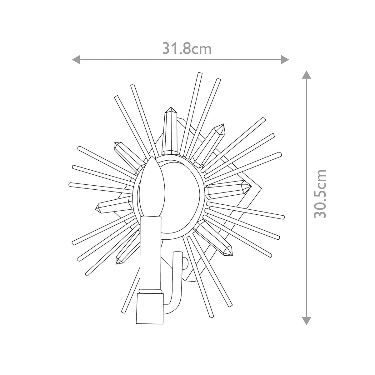 Sun King 1-flammige Wandleuchte - Blattgold - Elsteadlighting - leuchtengrosshandel24