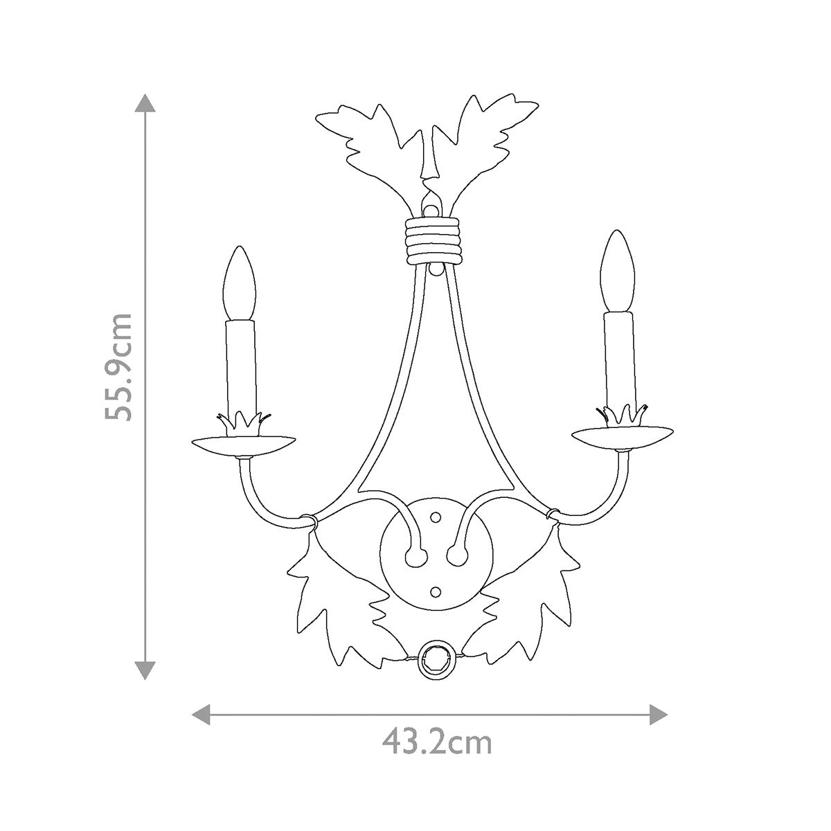 Sweet Olive 2-flammige Wandleuchte - Vergoldetes Gold - Elsteadlighting - leuchtengrosshandel24