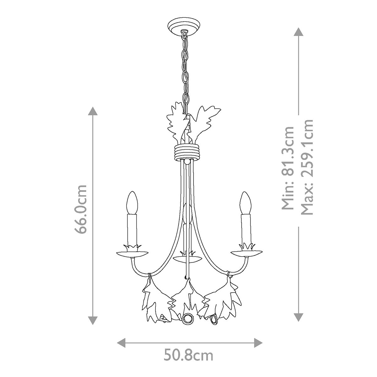 Sweet Olive Kronleuchter mit 3 Lichtern - Vergoldetes Gold - Elsteadlighting - leuchtengrosshandel24