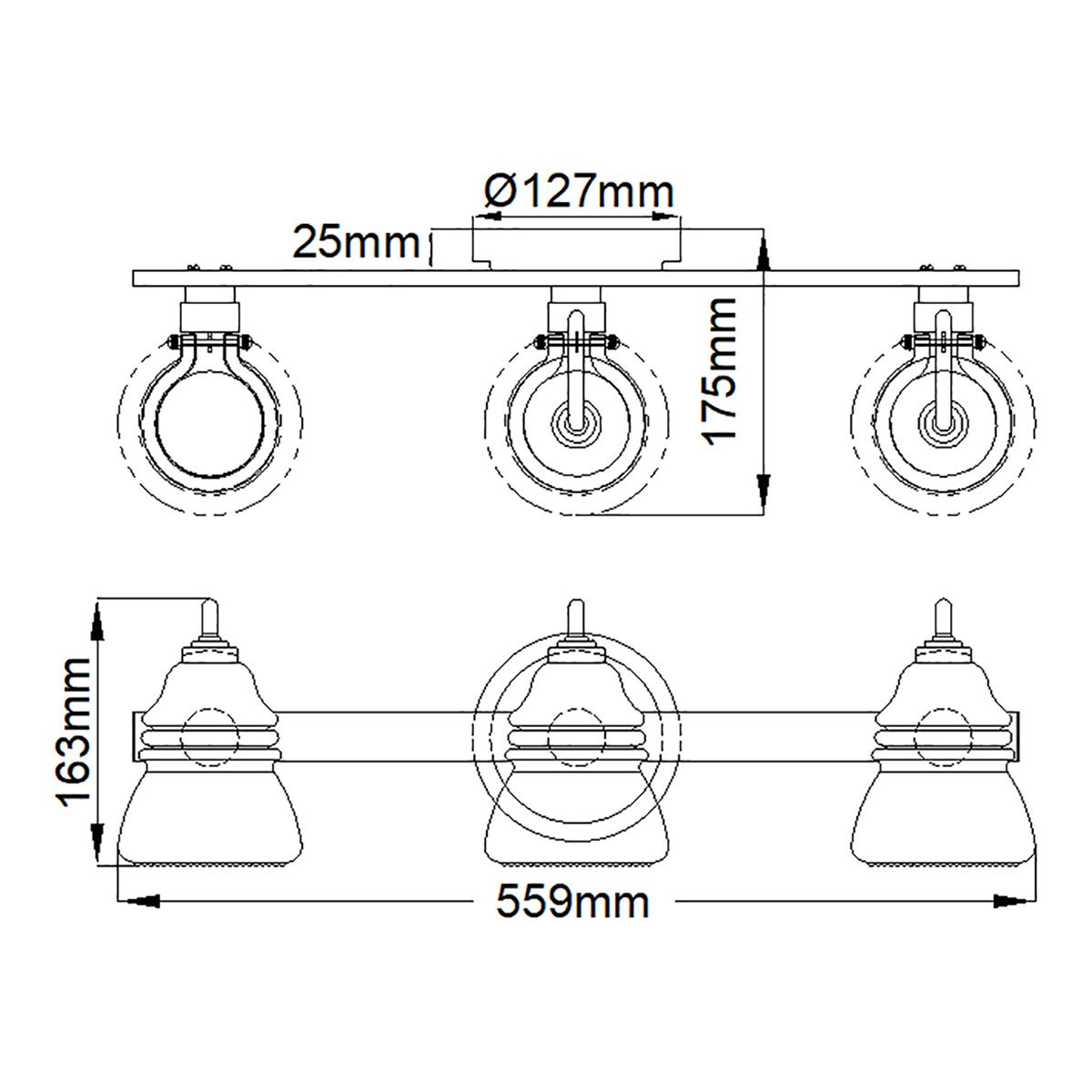 Talland 3-flammige Wandleuchte - Poliertes Chrom - Elsteadlighting - leuchtengrosshandel24