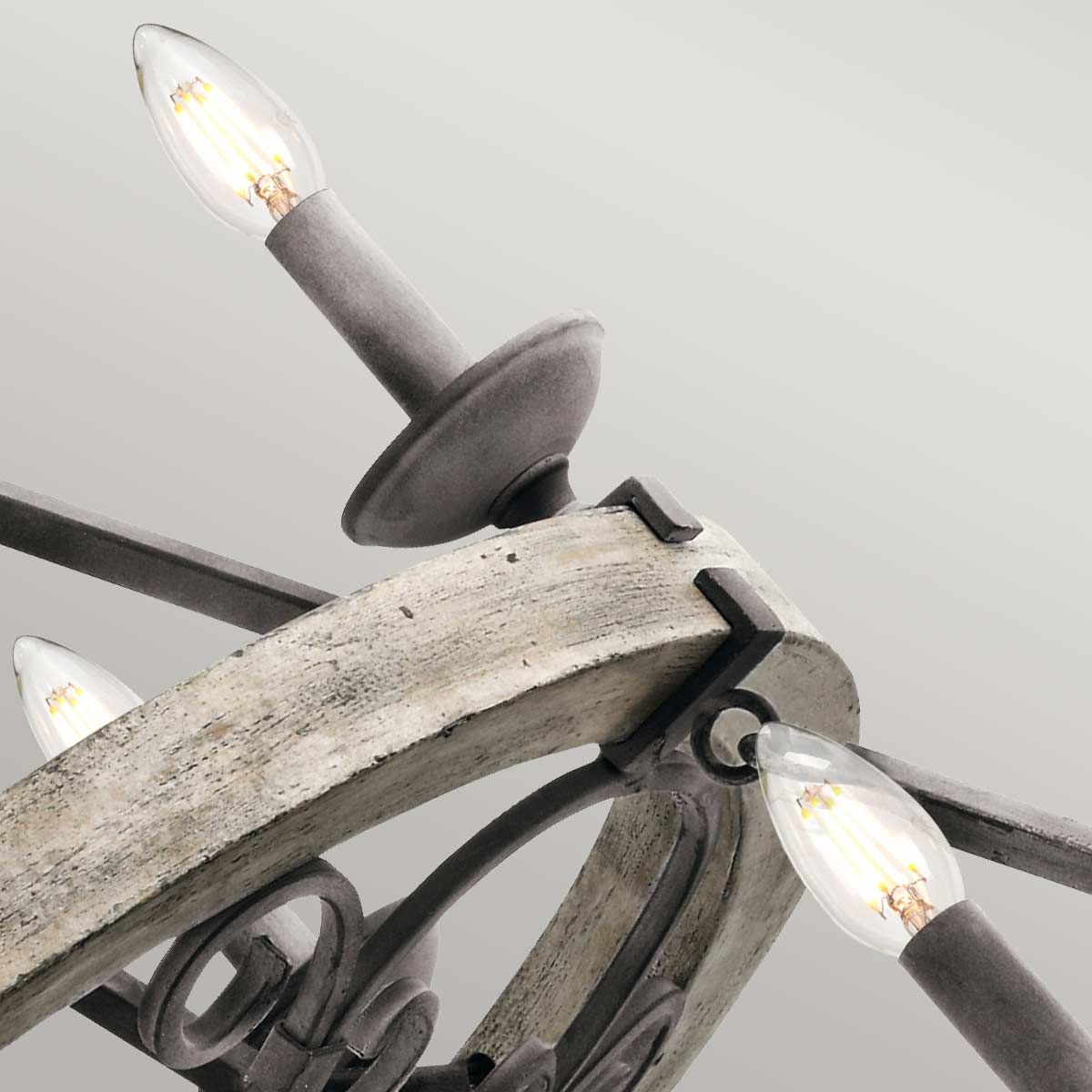 Taulbee Kronleuchter mit 15 Lichtern, verwittertes Zink - Elsteadlighting - leuchtengrosshandel24