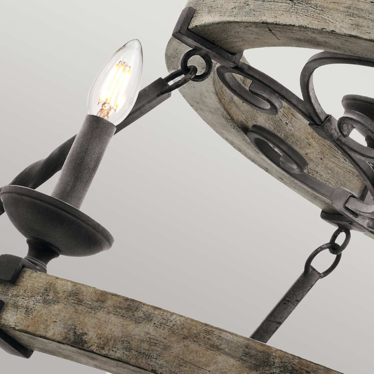 Taulbee Kronleuchter mit 15 Lichtern, verwittertes Zink - Elsteadlighting - leuchtengrosshandel24