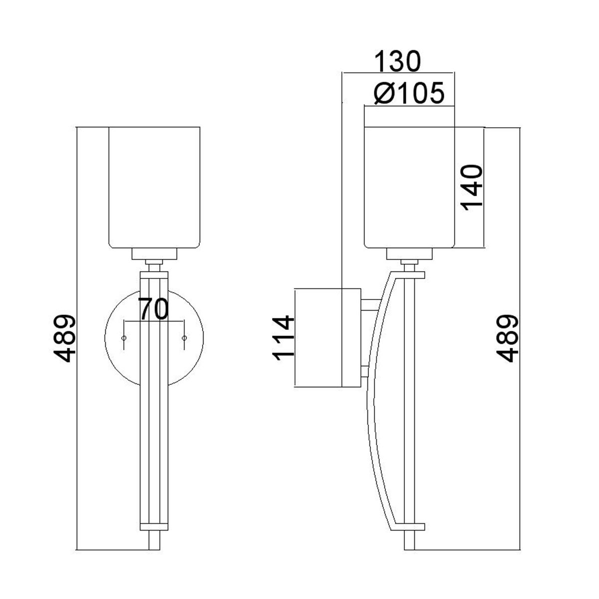 Taylor 1-flammige große Wandleuchte, poliertes Chrom - Elsteadlighting - leuchtengrosshandel24