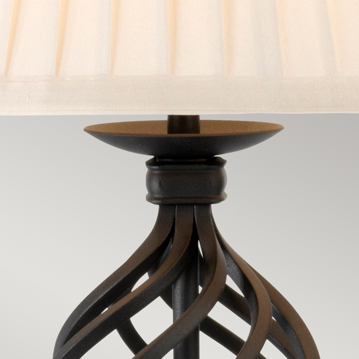 Tischlampe Belfry mit 1 Licht, Schwarz mit elfenbeinfarbenem Schirm - Elsteadlighting - leuchtengrosshandel24