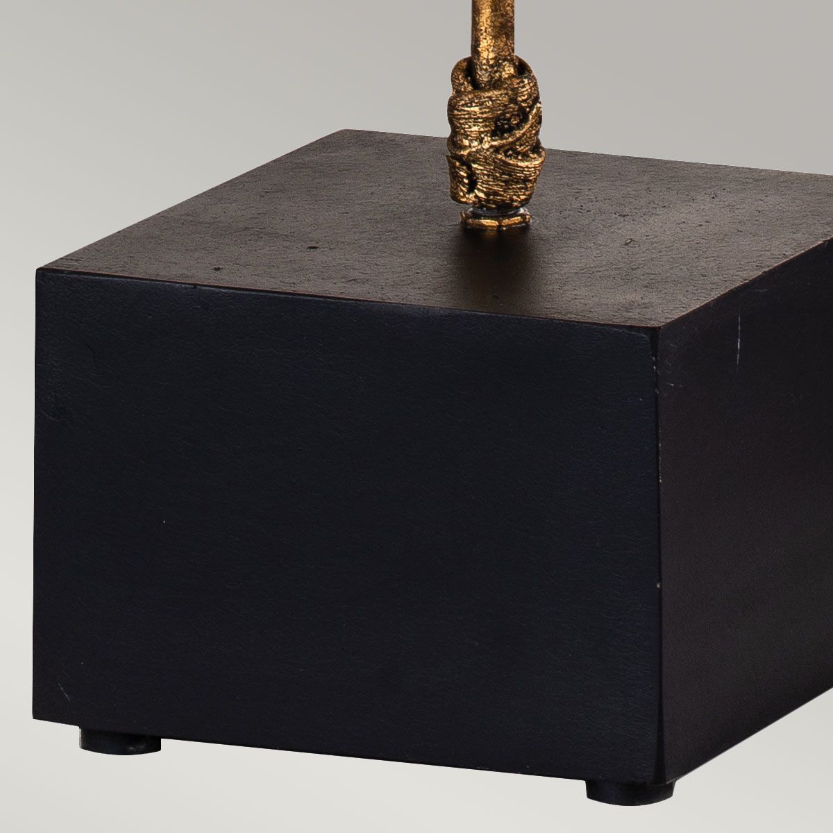 Tischlampe Camilia 1 l, Antikgold und Schwarz mit schwarzem Schirm - Elsteadlighting - leuchtengrosshandel24