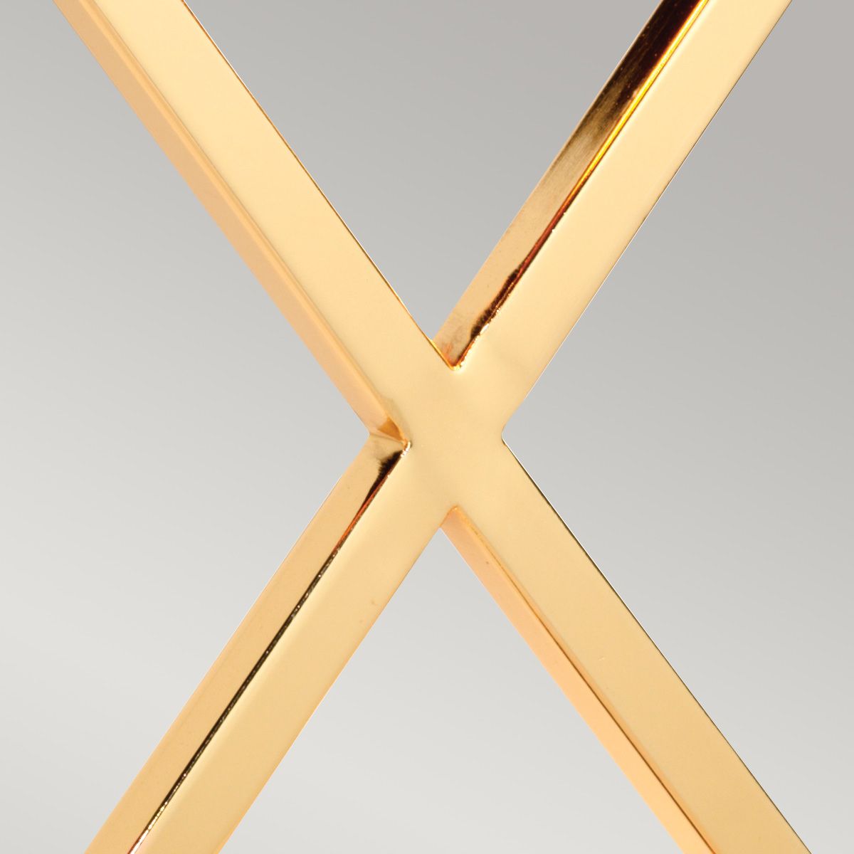 Tischlampe „Cross“ – Poliertes Gold mit elfenbeinfarbenem Schirm - Elsteadlighting - leuchtengrosshandel24