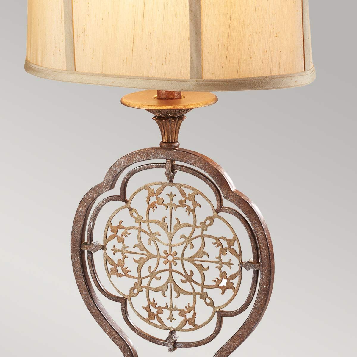 Tischlampe Marcella mit 1 Lampe – Britische Bronze/Oxidierte Bronze mit hellgoldenem Schirm - Elsteadlighting - leuchtengrosshandel24