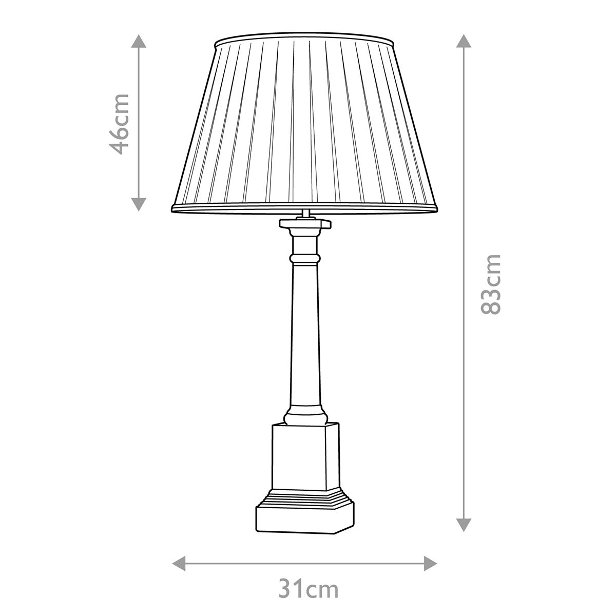 Tischlampe Peronne mit 1 Flamme und hohem Empire - Schirm, Schwarz und Gold mit cremefarbenem Schirm - Elsteadlighting - DL - PERONNE - TL