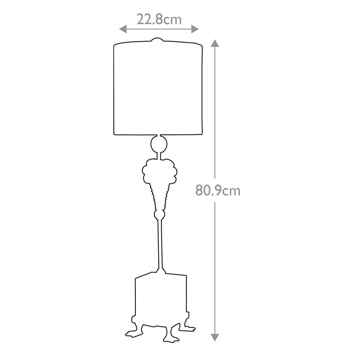 Tischlampe Pompadour X 1 - flammig, Creme und Blattsilber, mit bemaltem cremefarbenen Schirm mit Blattsilberkreuzen - Elsteadlighting - FB - POMPADOURX - TL
