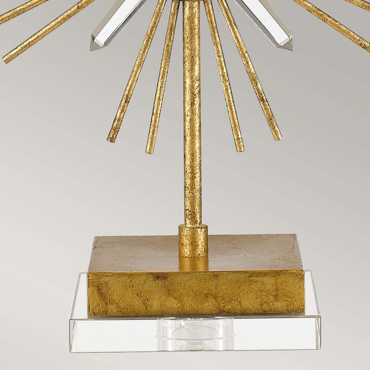 Tischlampe Sun King, 1-flammig, Antik-Gold, cremefarbener Schirm - Elsteadlighting - leuchtengrosshandel24