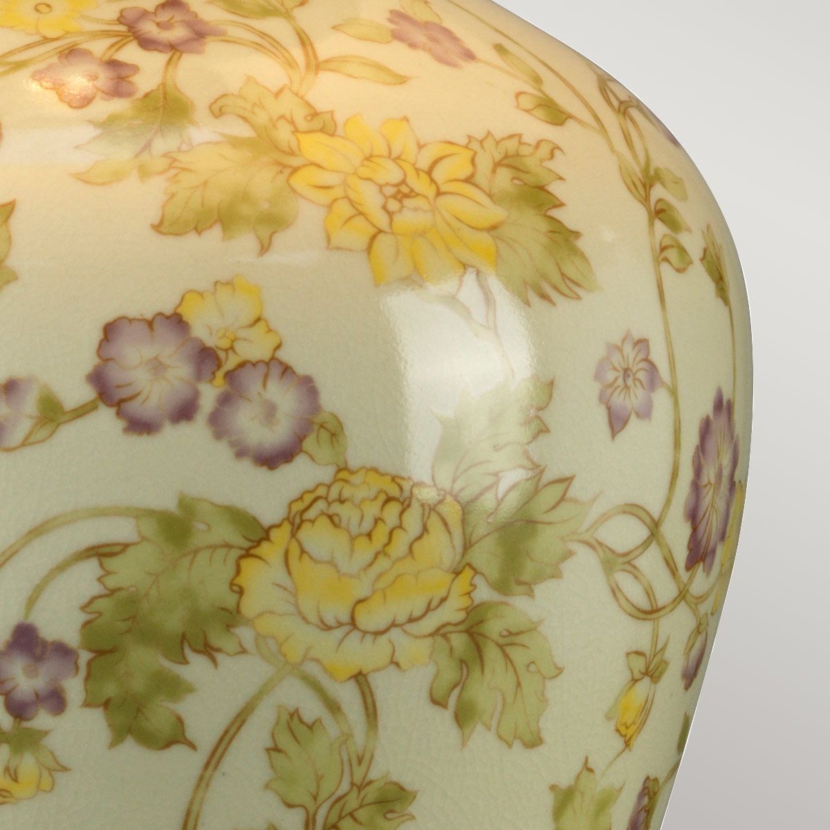Tischlampe „Yellow Flowers“ mit 1 Licht, Gelb und Lila mit elfenbeinfarbenem Schirm - Elsteadlighting - YELLOWFLOWERS - TL