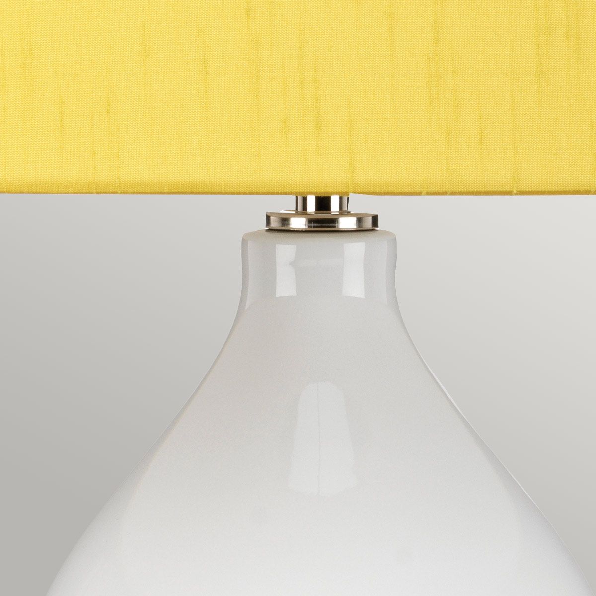 Tischleuchte Isla 1 Light, Nickel poliert, Weiß, Gelb mit Schirm in Seladine-Gelb - Elsteadlighting - leuchtengrosshandel24