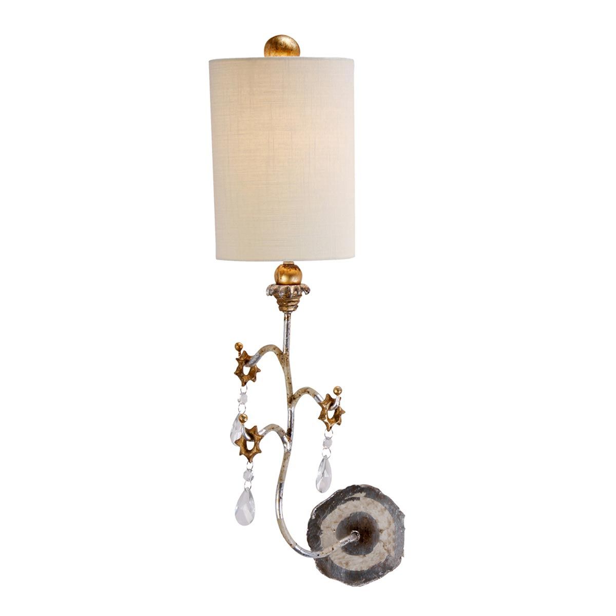 Tivoli 1-flammige Wandleuchte - Silber & Creme Patina - Elsteadlighting - leuchtengrosshandel24