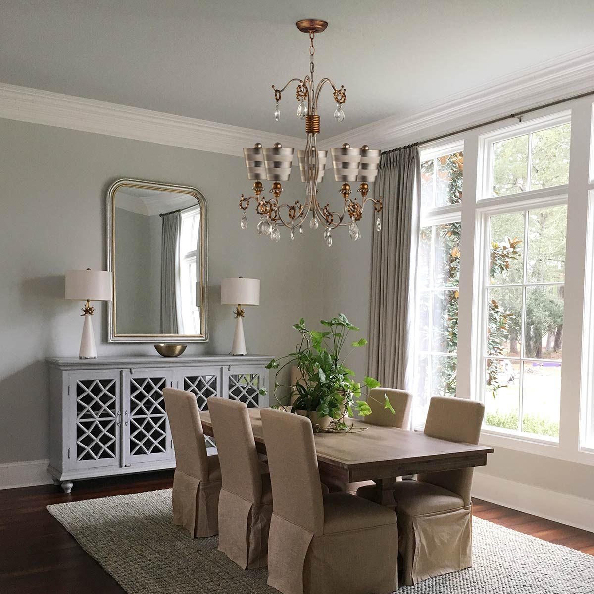 Tivoli Kronleuchter mit 5 Lichtern, Silber und Cremefarbene Patina - Elsteadlighting - leuchtengrosshandel24