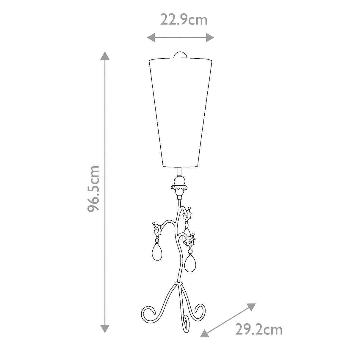 Tivoli Tischlampe mit 1 Licht, Silber und Cremefarbene Patina - Elsteadlighting - leuchtengrosshandel24
