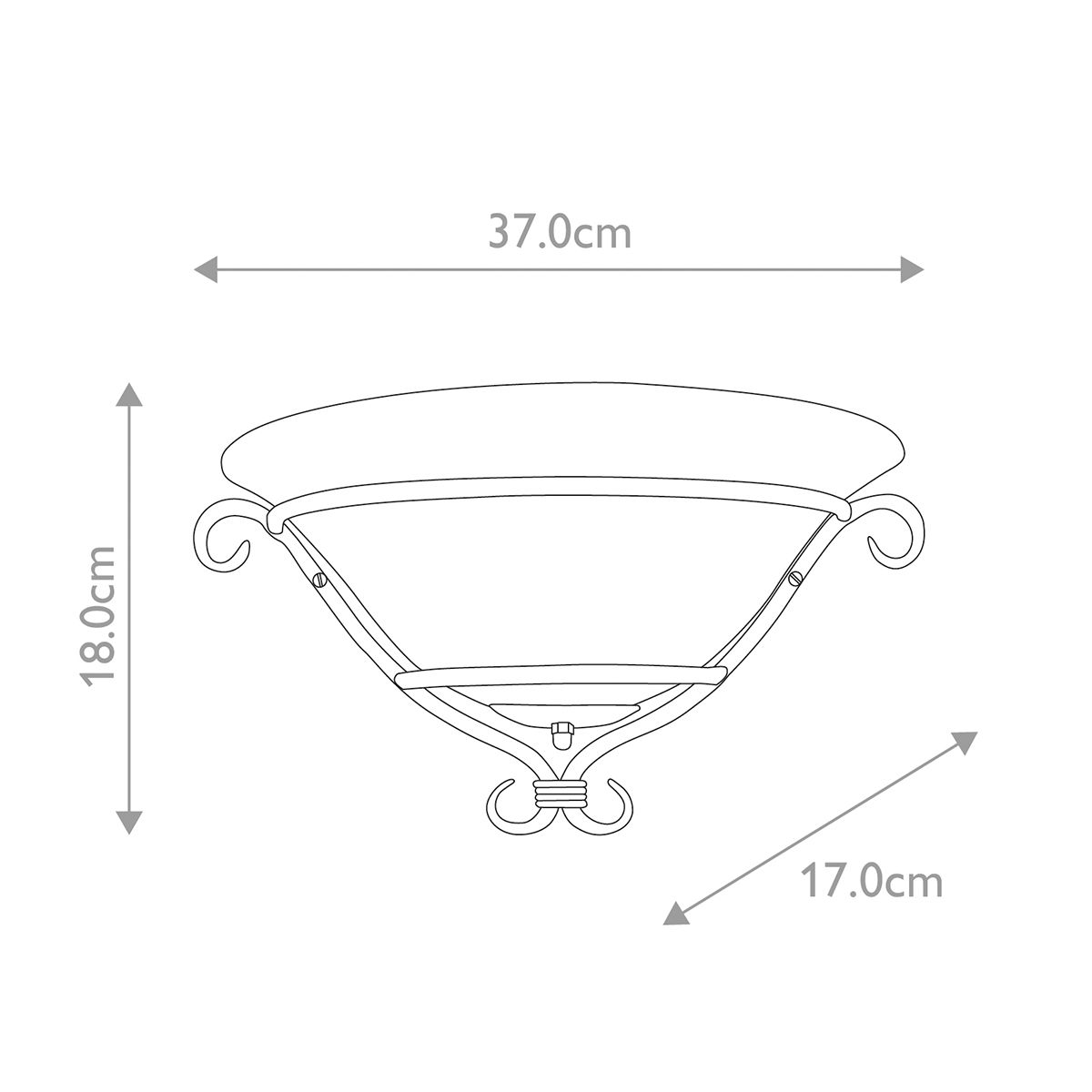 Torchiere 1-flammige Wandleuchte - Schwarz mit geätztem Opalglas - Elsteadlighting - leuchtengrosshandel24