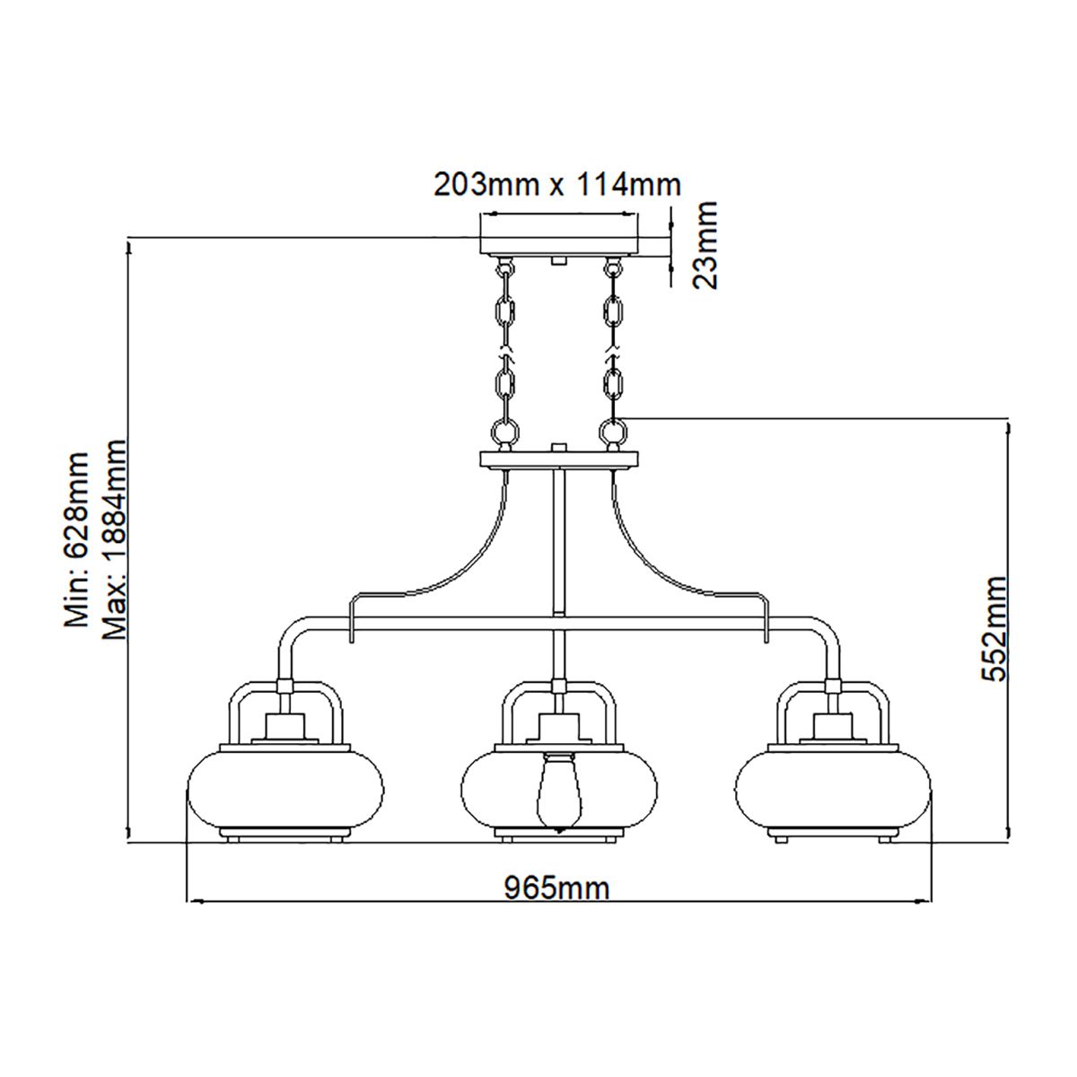 Trilogy 3-flammige Inselleuchte - Gebürstetes Nickel - Elsteadlighting - leuchtengrosshandel24