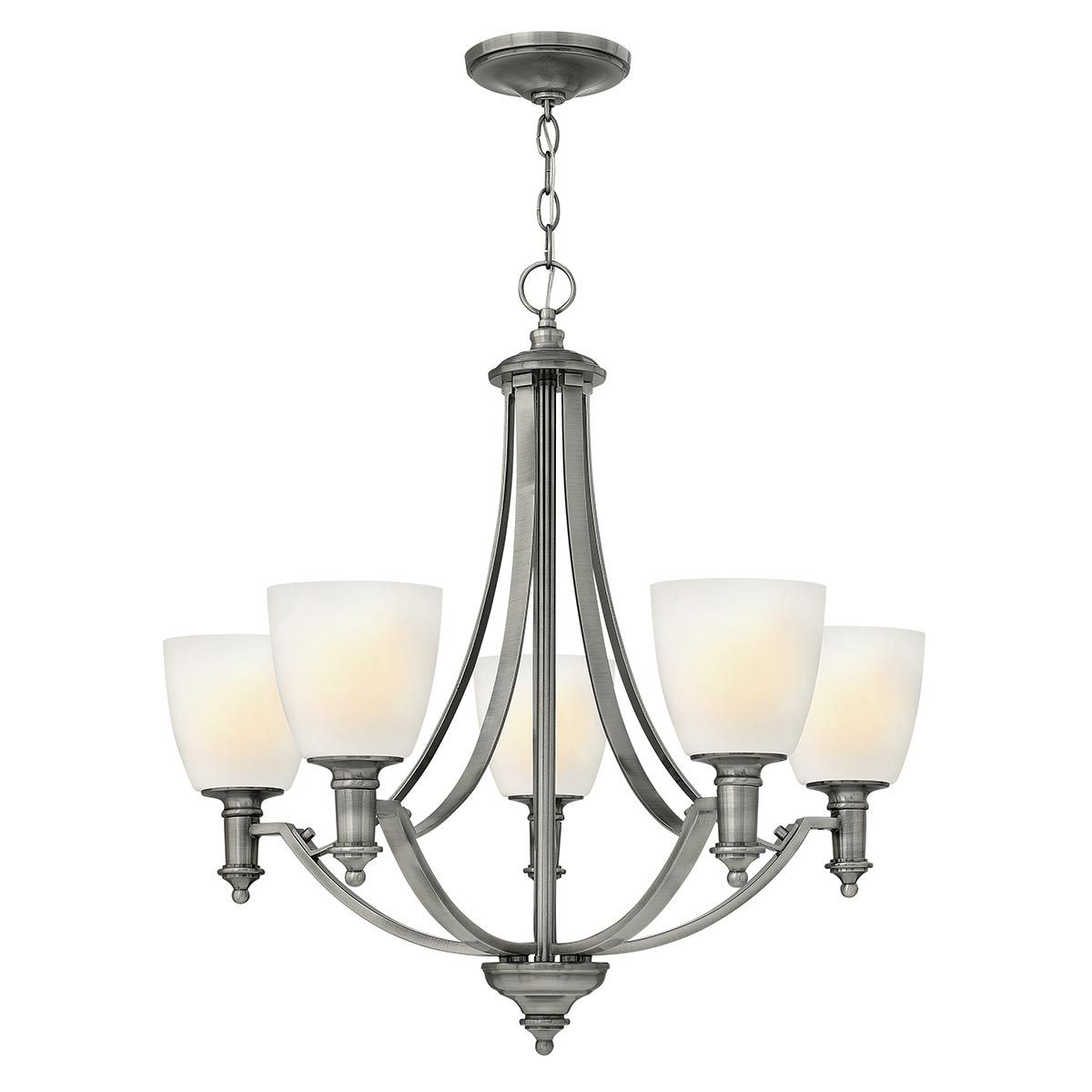 Truman Kronleuchter mit 5 Lichtern, Antik-Nickel - Elsteadlighting - leuchtengrosshandel24