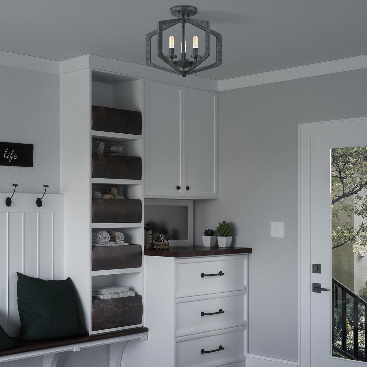 Vanguard Pendelleuchte mit 3 Lichtern - Altschwarz - Elsteadlighting - QZ - VANGUARD - 3P - OK