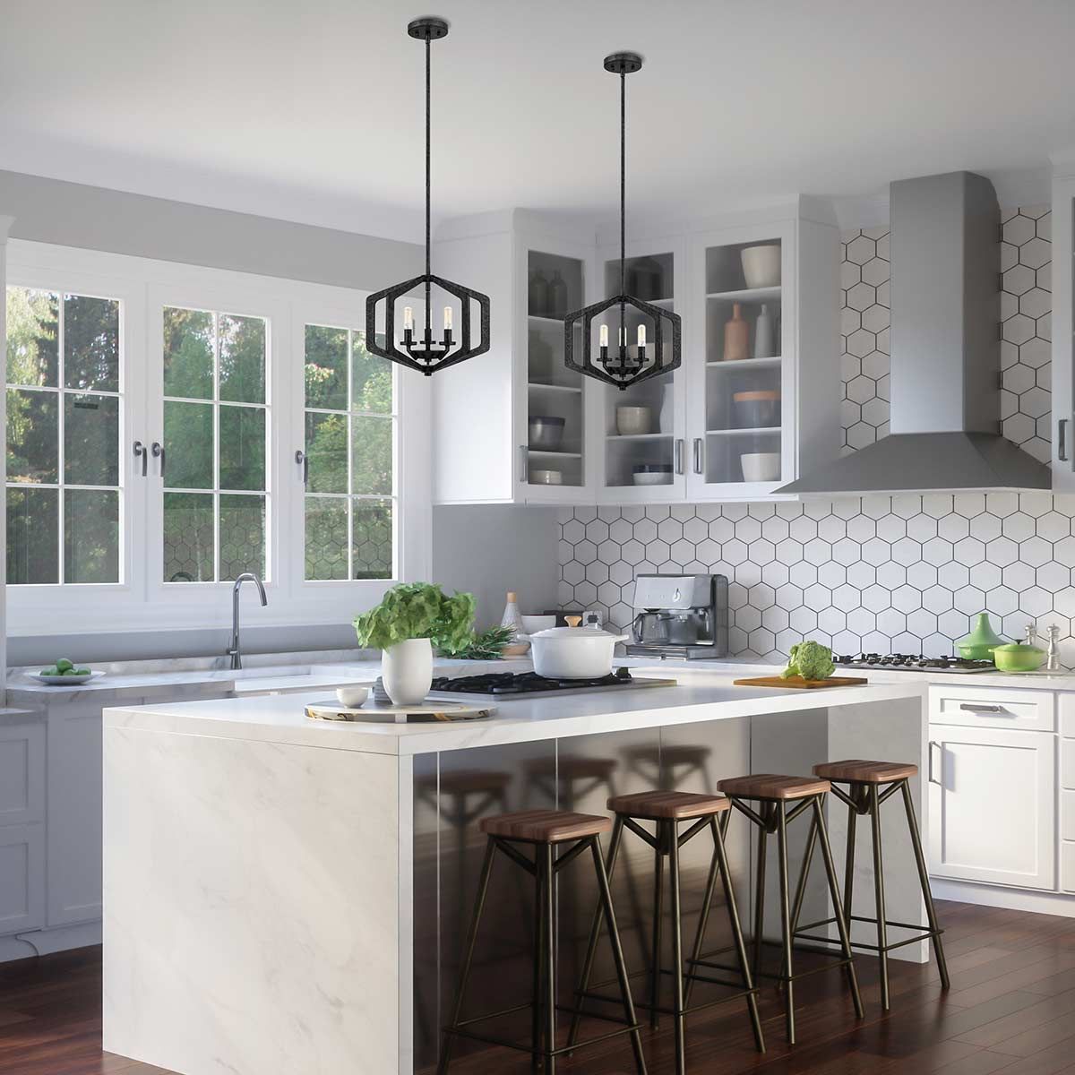 Vanguard Pendelleuchte mit 3 Lichtern - Altschwarz - Elsteadlighting - QZ - VANGUARD - 3P - OK