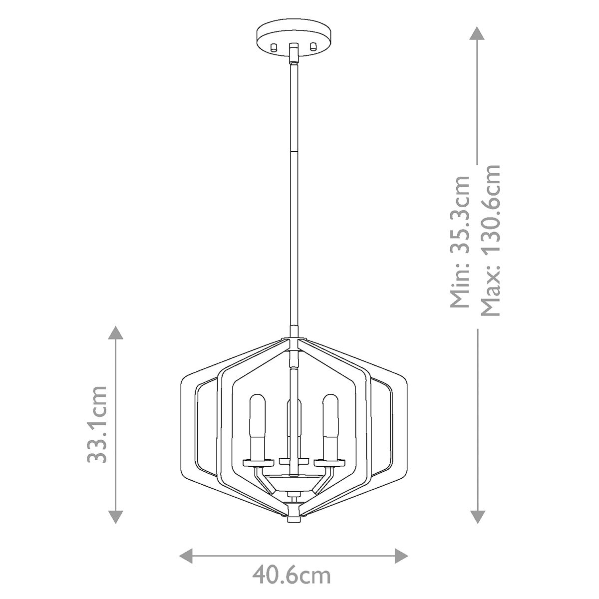 Vanguard Pendelleuchte mit 3 Lichtern - Altschwarz - Elsteadlighting - QZ - VANGUARD - 3P - OK
