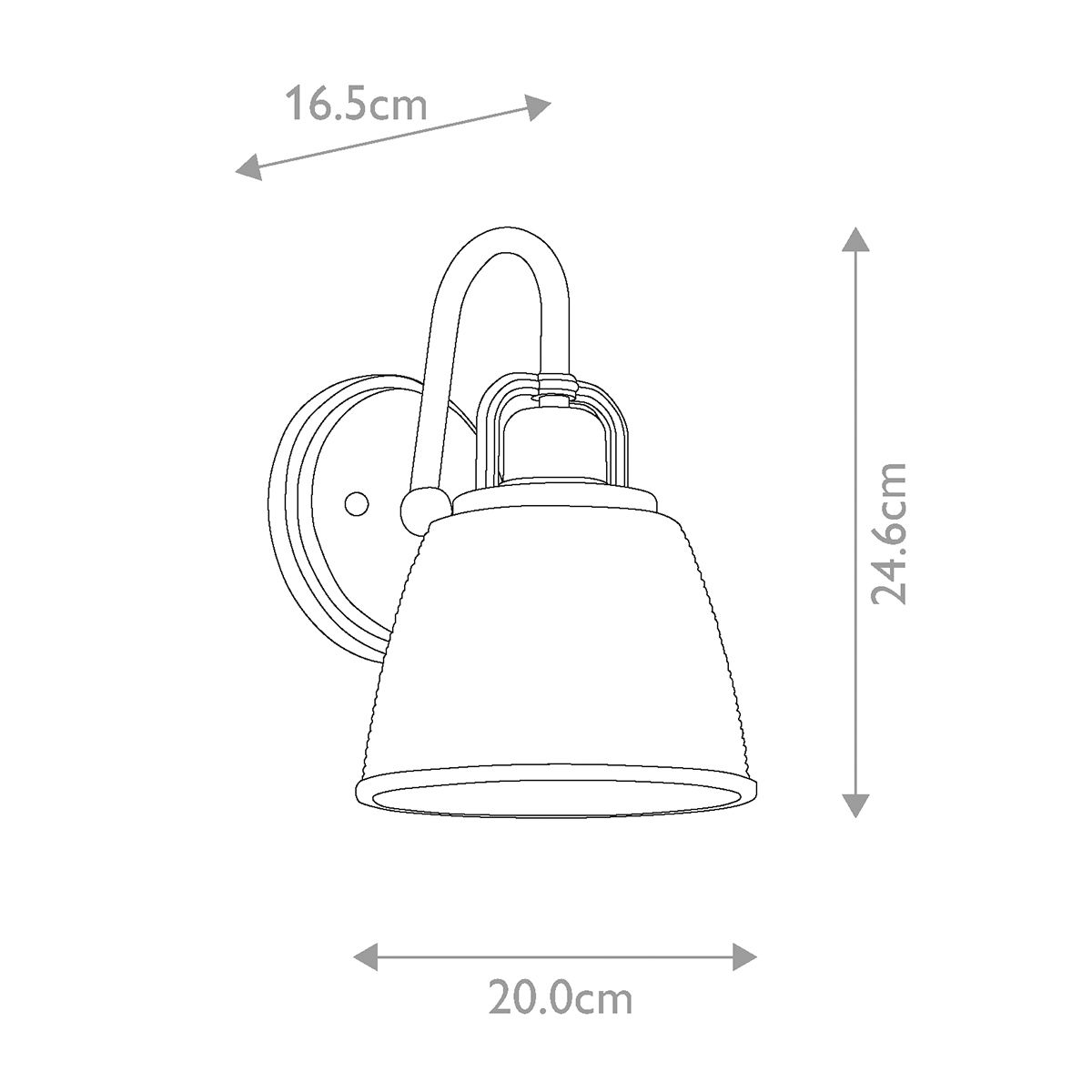 Wandleuchte Dublin 1-flammig, Messing natur lackiert - Elsteadlighting - leuchtengrosshandel24