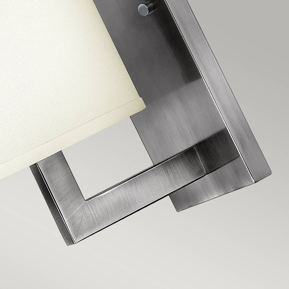 Wandleuchte Hampton, 1-flammig, Antik-Nickel, Lampenschirm Elfenbein - Elsteadlighting - leuchtengrosshandel24