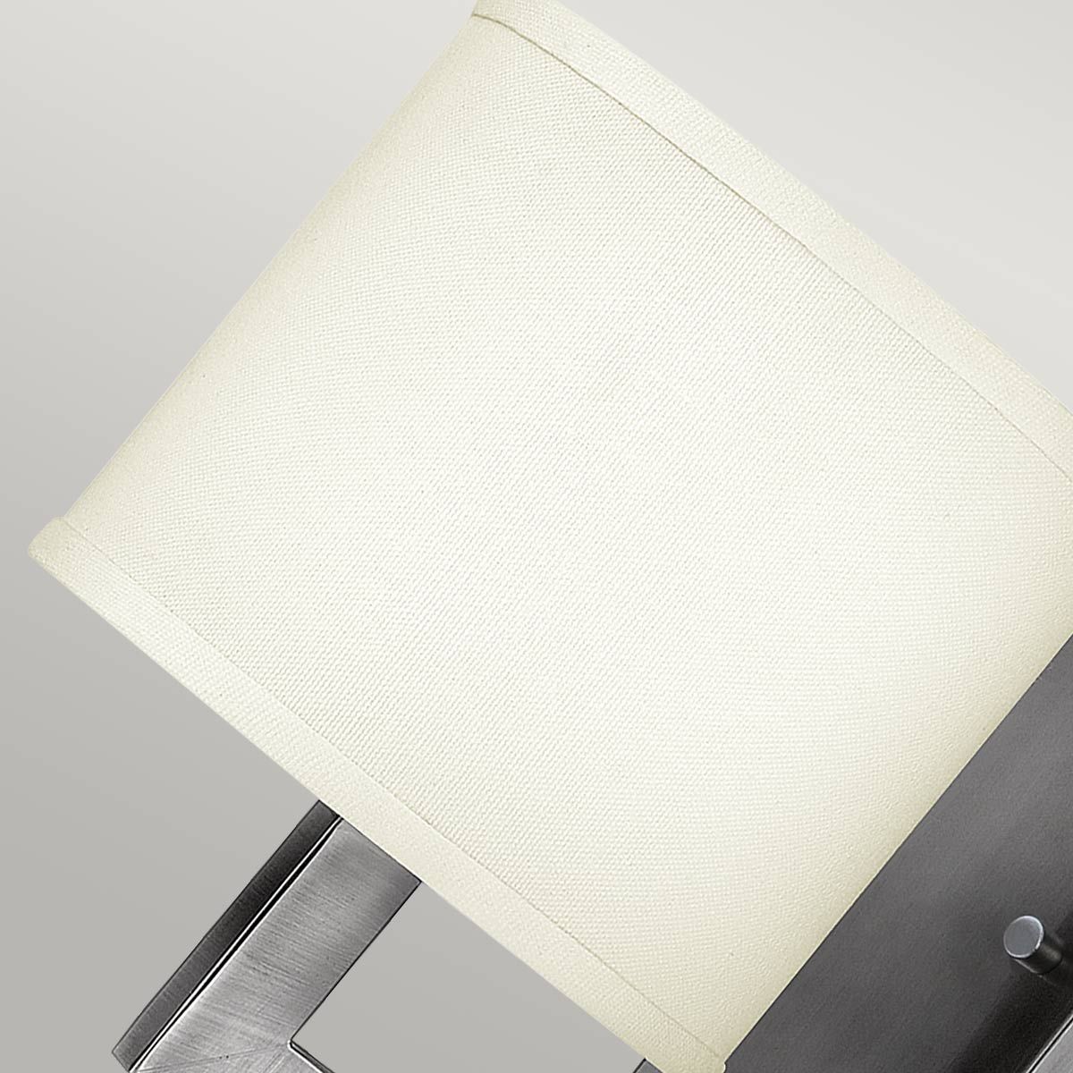 Wandleuchte Hampton, 1-flammig, Antik-Nickel, Lampenschirm Elfenbein - Elsteadlighting - leuchtengrosshandel24