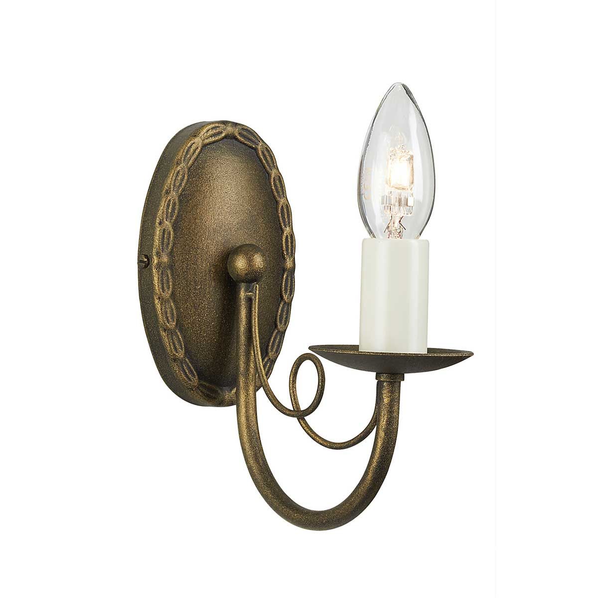 Wandleuchte Minster 1-flammig - Schwarz/Gold Patina - Elsteadlighting - leuchtengrosshandel24