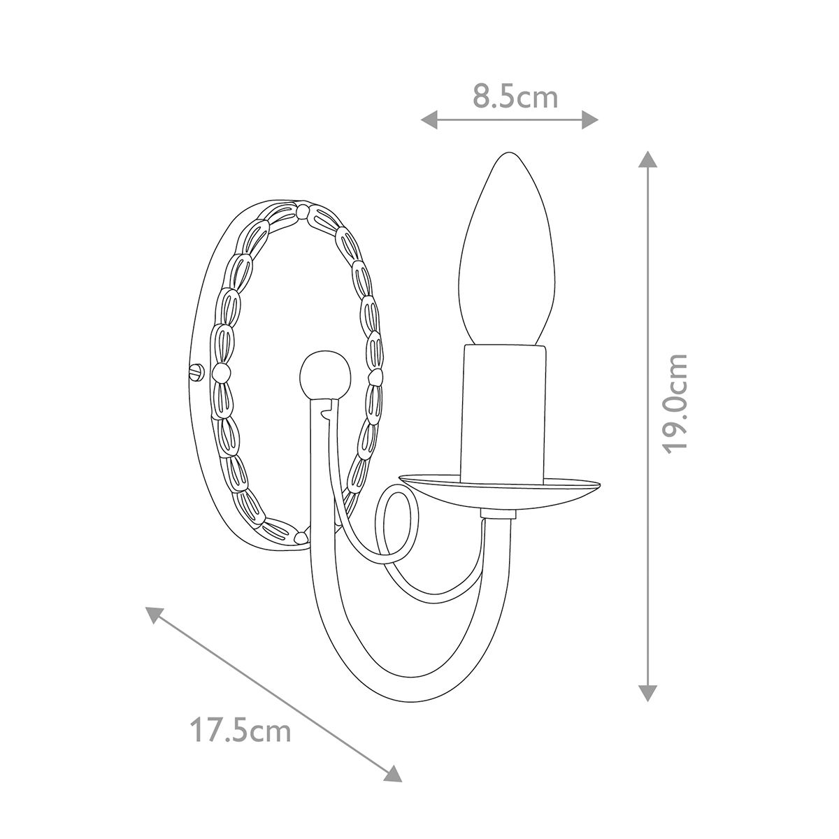 Wandleuchte Minster 1-flammig - Schwarz/Gold Patina - Elsteadlighting - leuchtengrosshandel24