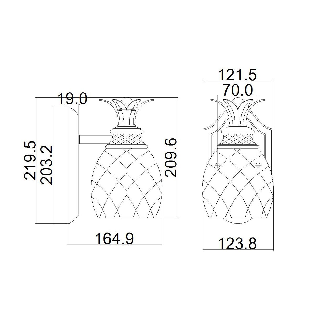 Wandleuchte Plantation 1 - flammig - Messing brüniert - Elsteadlighting - HK - PLANTATION1 - BATH - BB