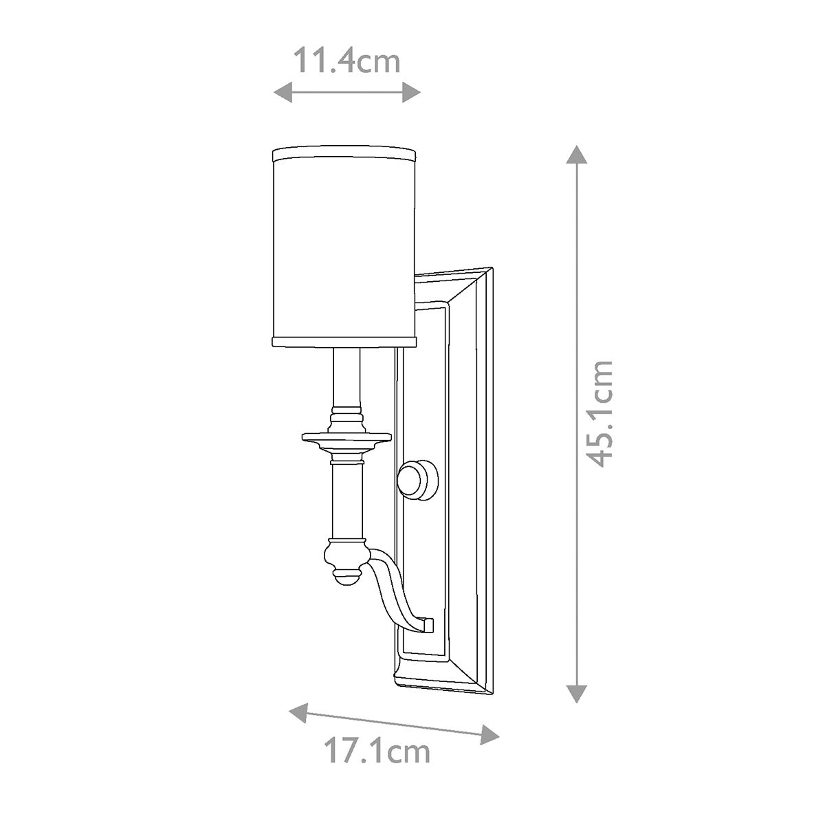 Wandleuchte Sussex 1-flammig - Gebürstetes Nickel - Elsteadlighting - leuchtengrosshandel24