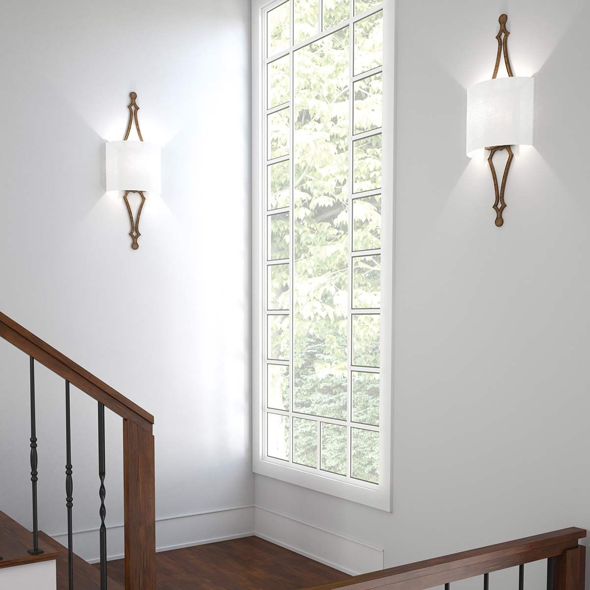 Wandleuchte Tilling 1-flammig - Blattgold im Antik-Look - Elsteadlighting - leuchtengrosshandel24
