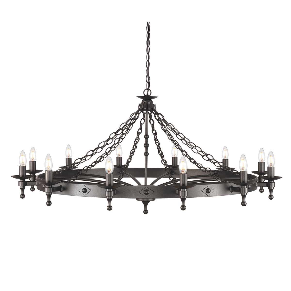 Warwick Kronleuchter mit 12 Lichtern, Graphitschwarz - Elsteadlighting - WR12 - GRAPHITE