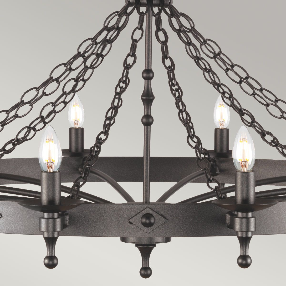 Warwick Kronleuchter mit 12 Lichtern, Graphitschwarz - Elsteadlighting - WR12 - GRAPHITE