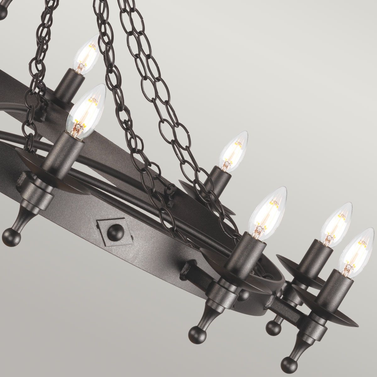 Warwick Kronleuchter mit 12 Lichtern, Graphitschwarz - Elsteadlighting - WR12 - GRAPHITE