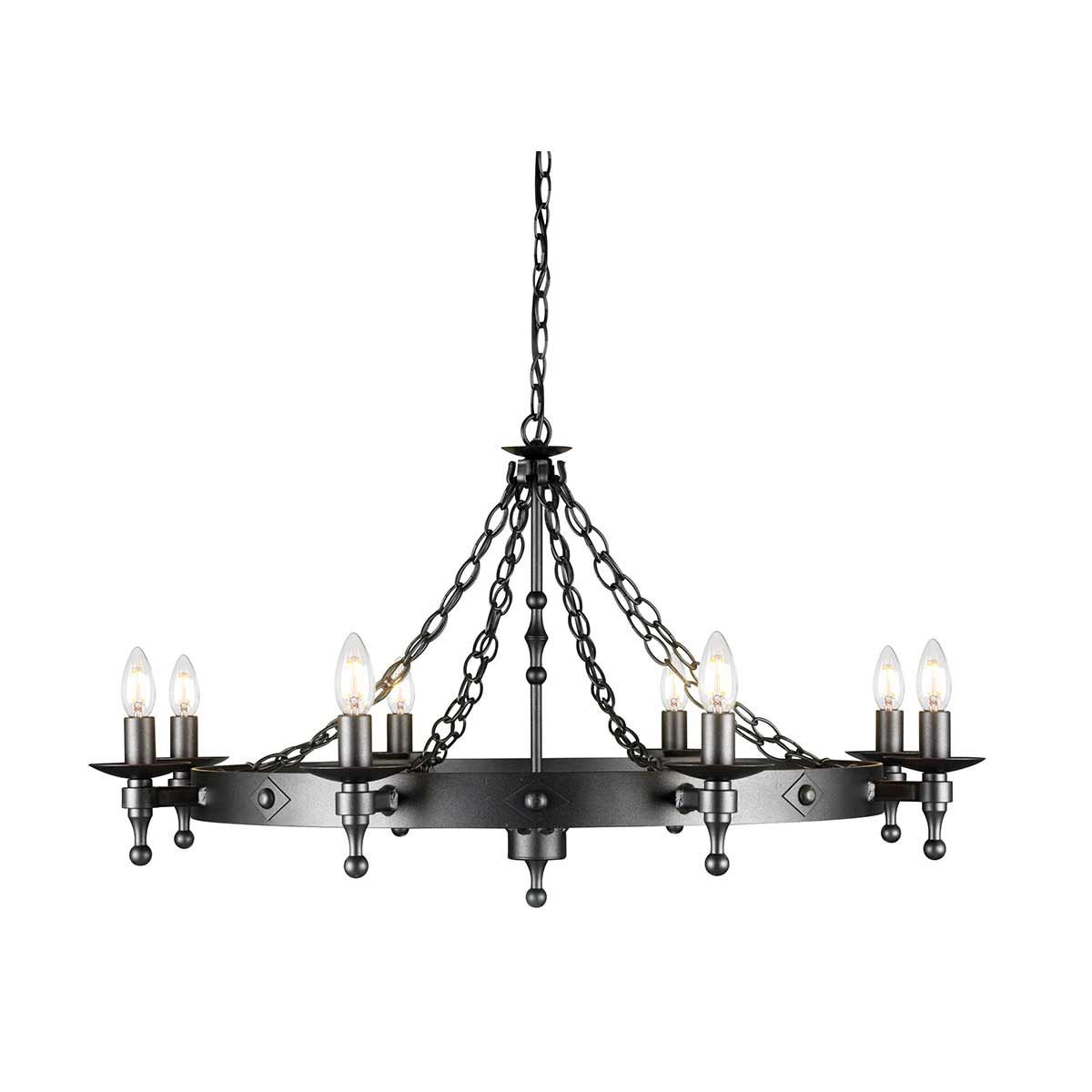 Warwick Kronleuchter mit 8 Lichtern, Graphitschwarz - Elsteadlighting - WR8 - GRAPHITE